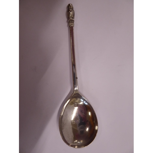 57 - Silver spoon with owl finial - London 1970