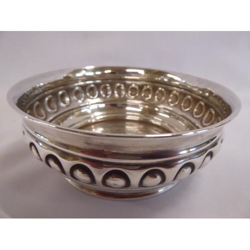 9 - Repousse embossed silver bon bon dish - B'ham 1906