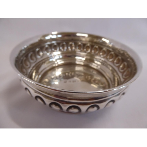 9 - Repousse embossed silver bon bon dish - B'ham 1906