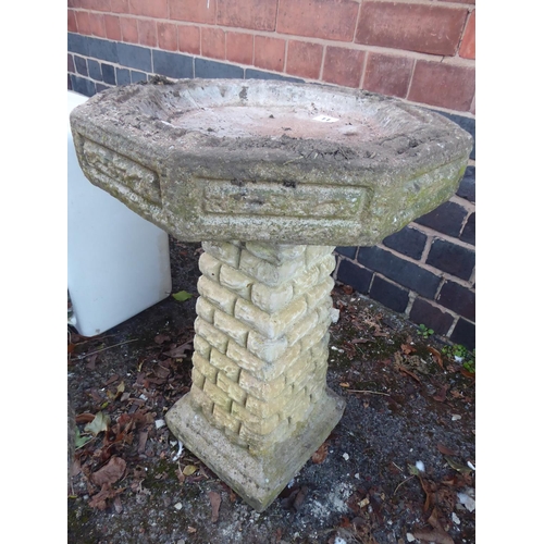 11 - Concrete brick effect bird bath