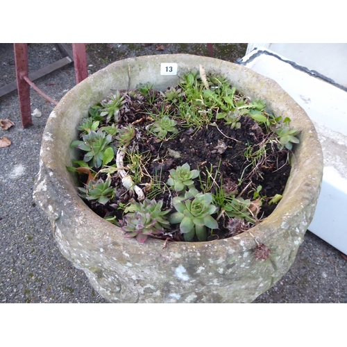 13 - Reconstituted stone pedestal planter