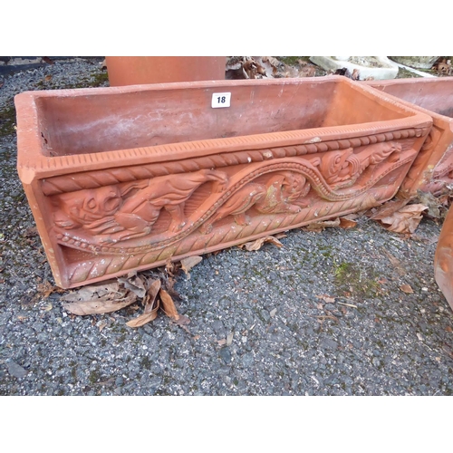 18 - 2 pairs terracotta oblong planters