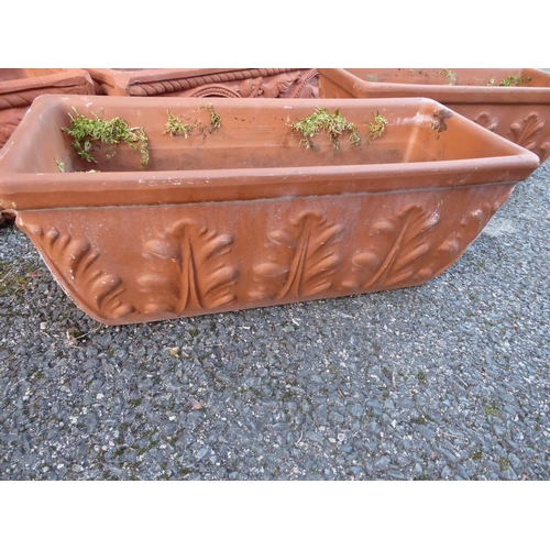 18 - 2 pairs terracotta oblong planters