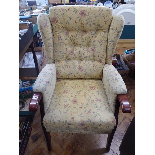 Floral pattern chenille wooden frame armchair