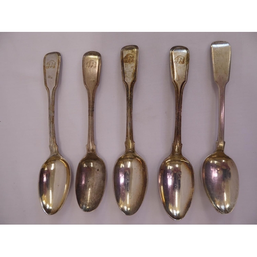 112 - Georgian silver teaspoons (5)