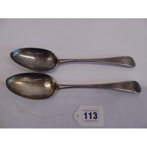 Silver serving spoons (London 1787) (2)