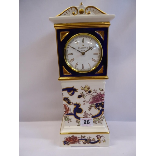 26 - Masons blue Mandalay mantel clock