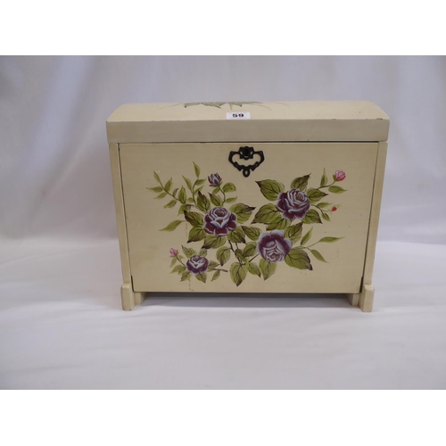 59 - Costume jewellery in painted wooden chest