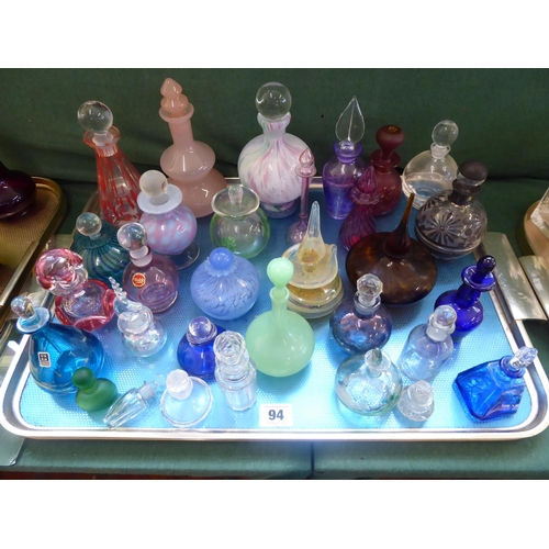 94 - Coloured glass perfume bottles (30)