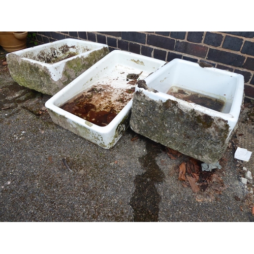 25 - Belfast sink planters with applied concrete facing (3)