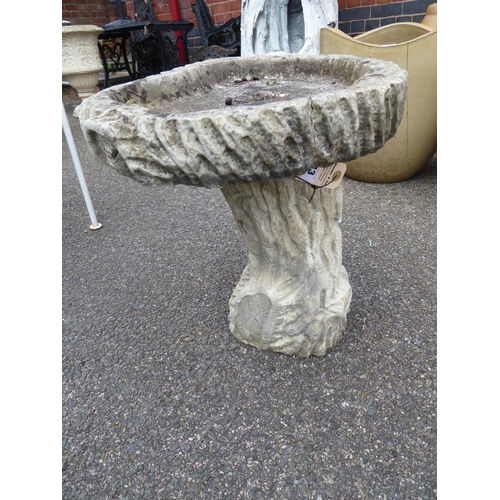 33 - Concrete bark effect bird bath