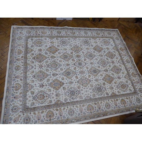 549 - Cream ground Royal Palace viscose and cotton Kashmir style rug 250cm x 195cm