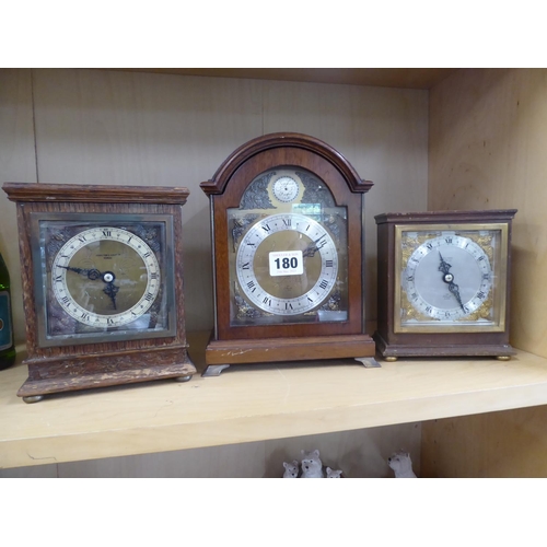 Mid 20thC Elliot oak cased mantel clocks (3)