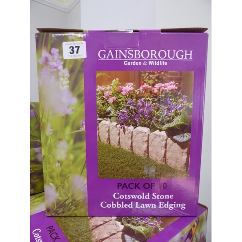 37 - Gainsborough 'Cotswold Stone' cobbled lawn edging (11 packs of 10)