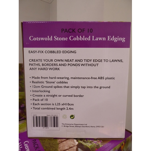 37 - Gainsborough 'Cotswold Stone' cobbled lawn edging (11 packs of 10)