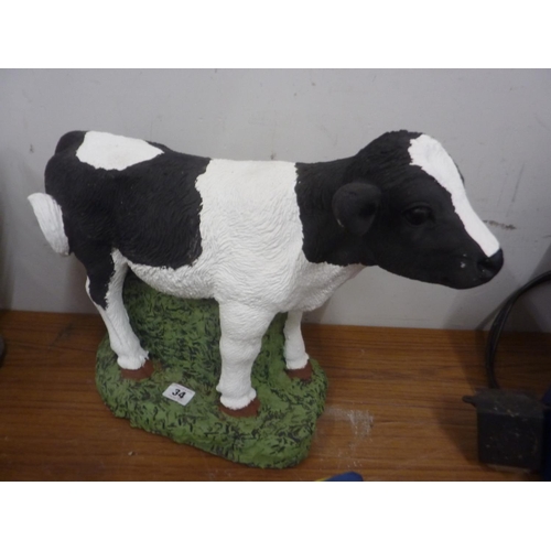 34 - Painted concrete garden ornamental  calf