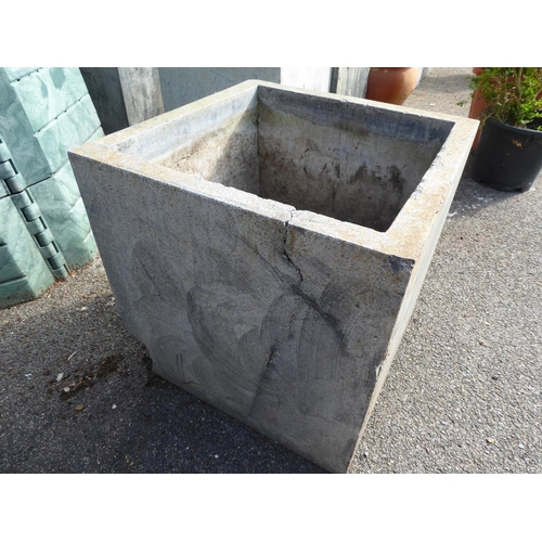 27 - Single large cube Cadix concrete planter (approx 22