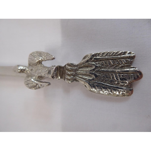 13 - Egyptian silver spoon with dove finial