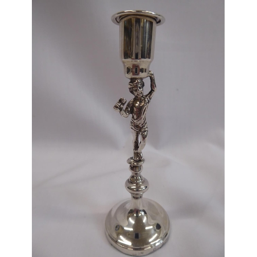 19 - Silver statuette taper candlestick (4