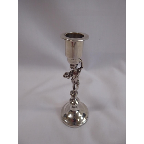 19 - Silver statuette taper candlestick (4