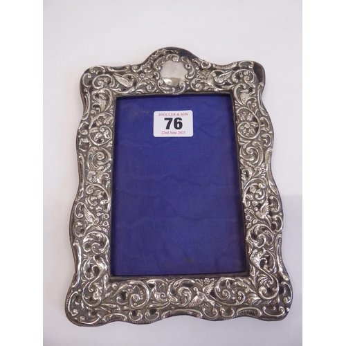 76 - Silver repousse photograph frame - Birmingham 1906