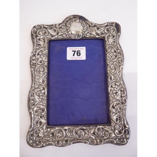 76 - Silver repousse photograph frame - Birmingham 1906