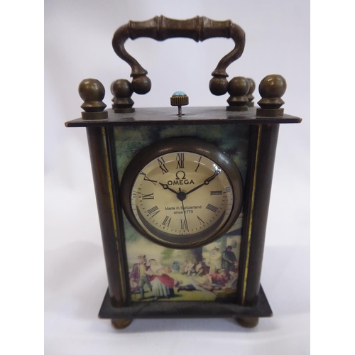 97 - Omega miniature pictorial carriage clock