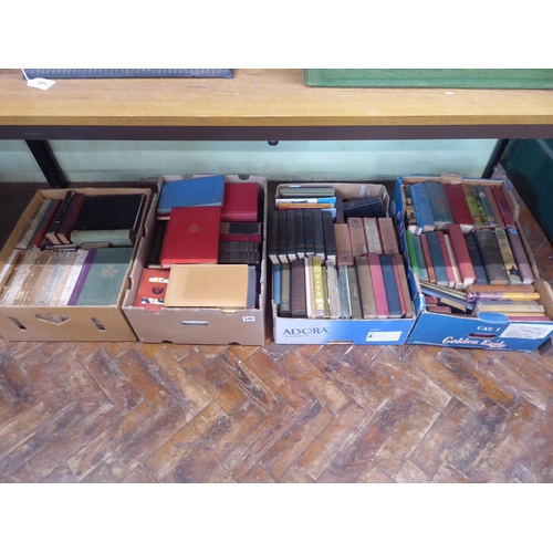 4 boxes sundry vintage books, novels, Punch library reference etc.