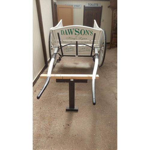 14 - Dawson Dairy’ 

Wheel diameter - 47 inch
Shaft length - 65 inch
Shaft width - 34 inch

This dairy ca... 