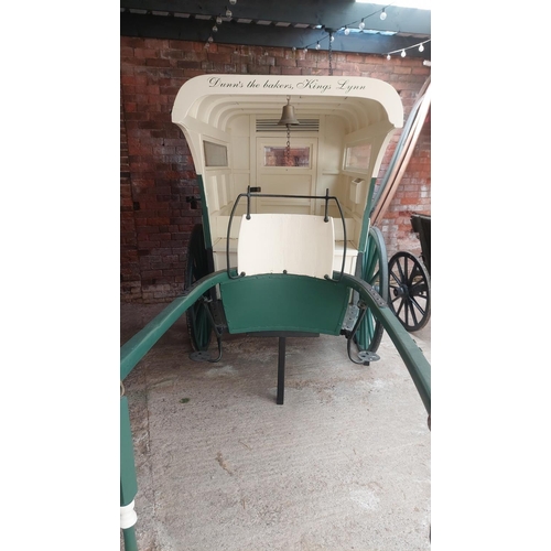 15 - ‘P J & Dunn’s bakers’ 

Wheel diameter - 43 inch 
Shaft length - 62 inch

This cart started life as ... 