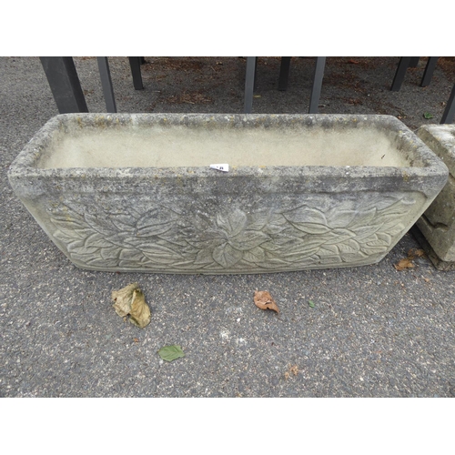 18 - Reconstituted stone oblong planters (2)