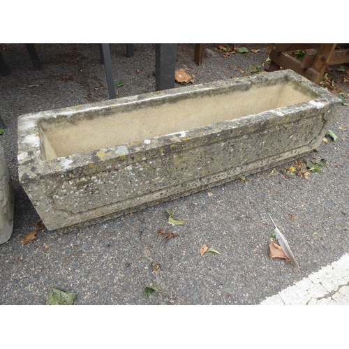 18 - Reconstituted stone oblong planters (2)