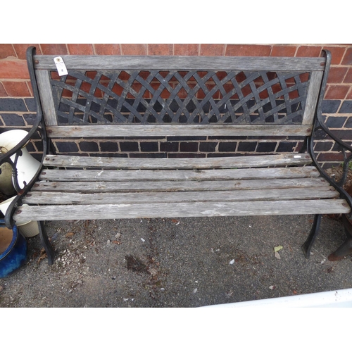 4 - Cast iron slatted garden bench