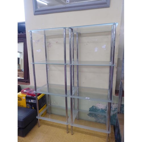 Glass 4 tier shelf units (2)