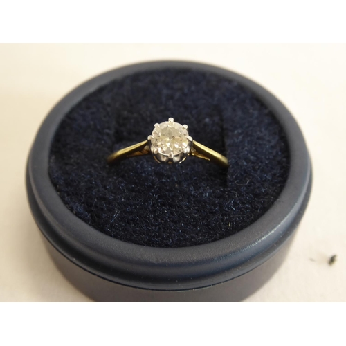 2 - ? gold solitaire diamond ring (no hallmarks)
