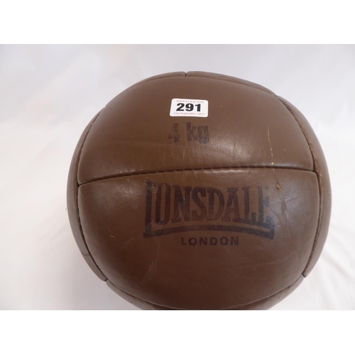 291 - Lonsdale leather 4kg medicine ball