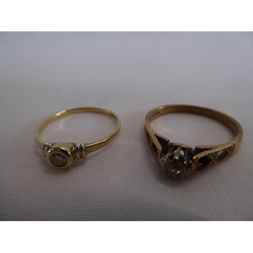 30 - 9ct gold diamond rings (2) (3.2g)