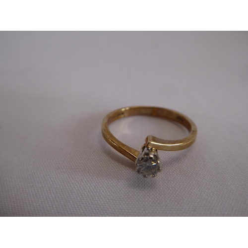 4 - 9ct gold solitaire diamond ring (1.8g)