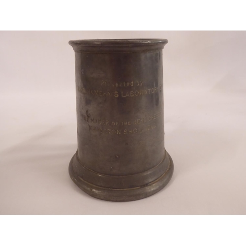 42 - Silver trophy cup Matthews & Skailes Perpetual Challenge Cup for blue vein stilton cheese won by Web... 