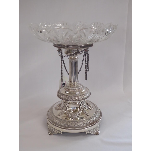 51 - Silver centre piece tazza stand London 1877 engraved 'Herts Agricultural Show, July 27th 1893 Class ... 