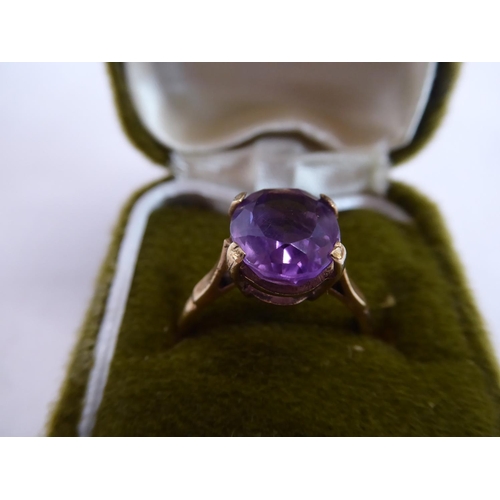 9 - 9ct gold amethyst dress ring (3.1g)