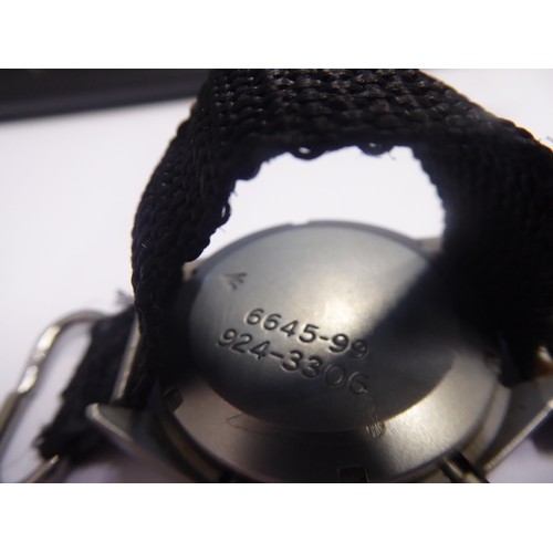 50 - Cabot Watch Company Swiss made military stop-watch - 6645-99 924-3306 on later strap