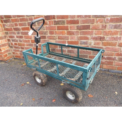 17 - Metal 4 wheel garden cart/trolley