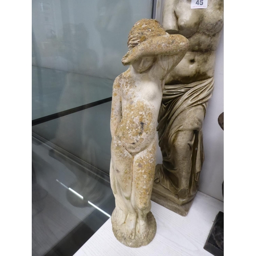 45 - Reconstituted stone statuettes - Venus De Milo etc. (2) (26