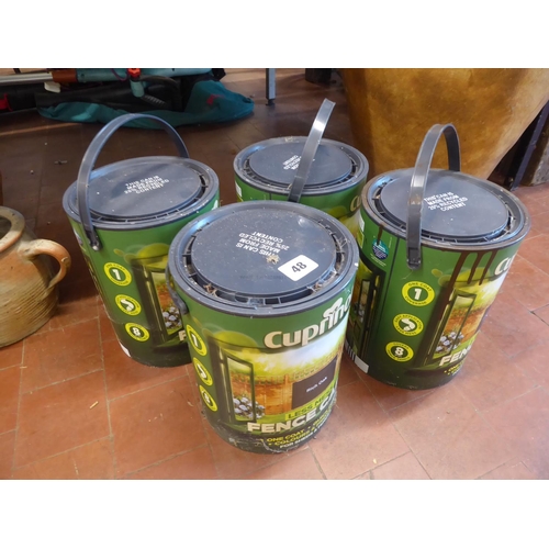 48 - Cuprinol 'Rich Oak' fence care 5 litre pots (3 full and 1 part)