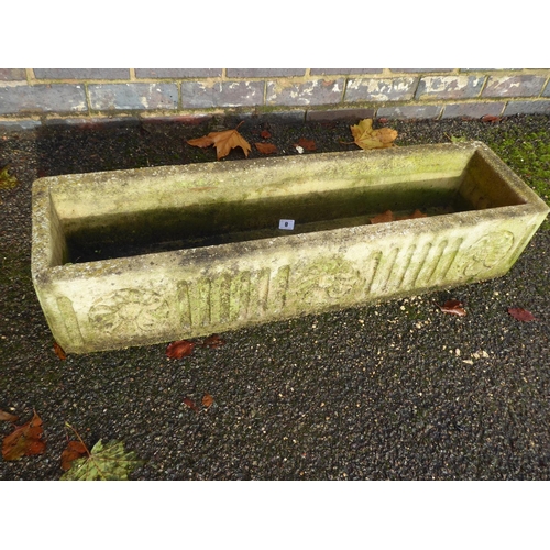 8 - Reconstituted stone oblong planter