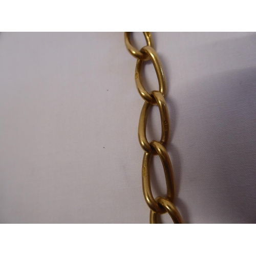 31 - 18ct gold Albert watch chain- 16