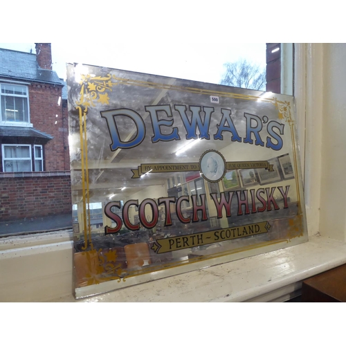 Vintage Dewar's Scotch Whisky pub mirror