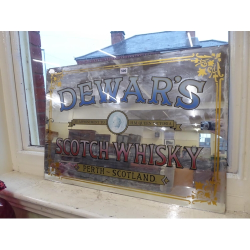 Vintage Dewar's Scotch Whisky pub mirror