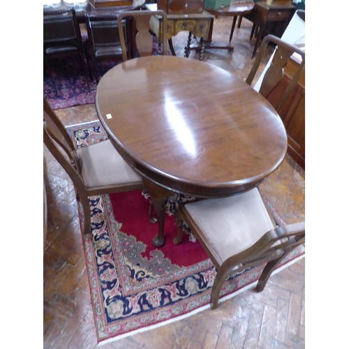 Victorian oval mahogany dining table and set of 4 dining chairs